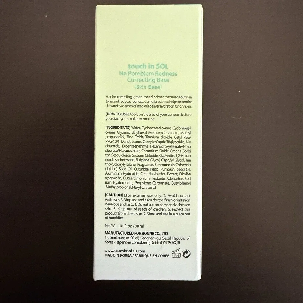 Touch In SOL No Pore‎ Blem Base. Covering Base Makeup 1.01ml Free Ship!
